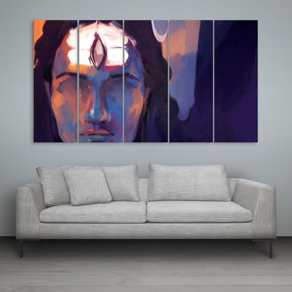 Inephos Vinyl Religious Painting, Multicolour, Lord Shiva, Standard