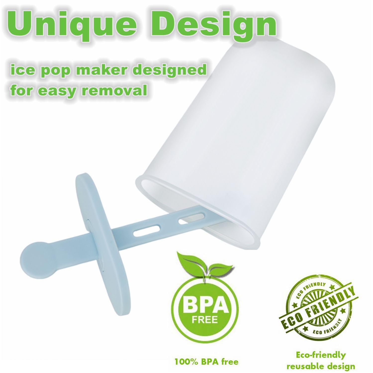 Popsicle Molds Set 6 Pieces Ice Popsicle Maker-Bpa Free,Easy-Release Ice Pop Molds,Homemade Ice Cream Molds (Blue)