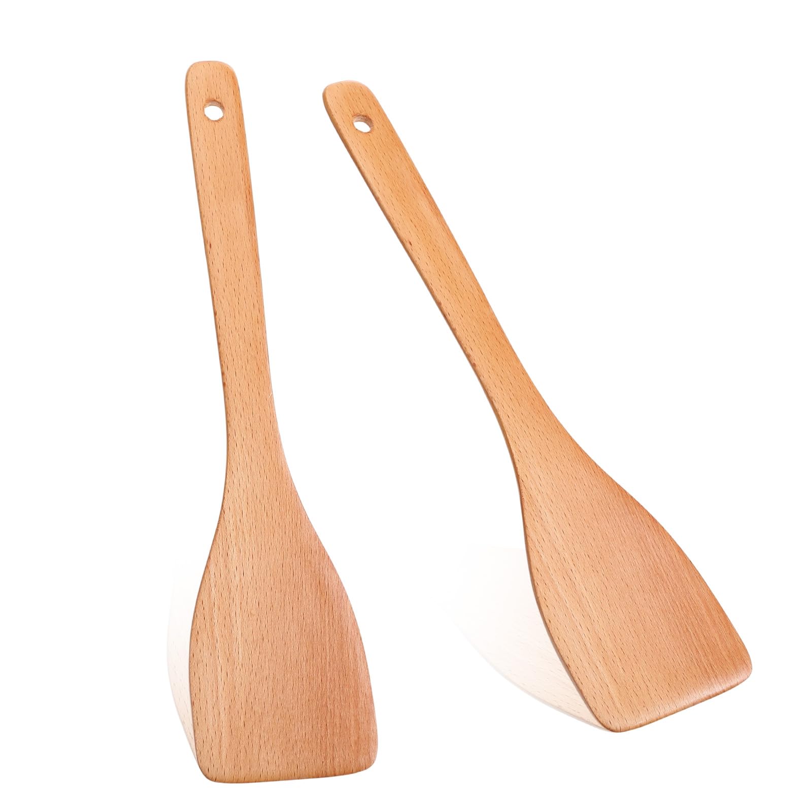Wood Spatula for Cooking, 13 Inch Uncoated Beech Wood Spatula