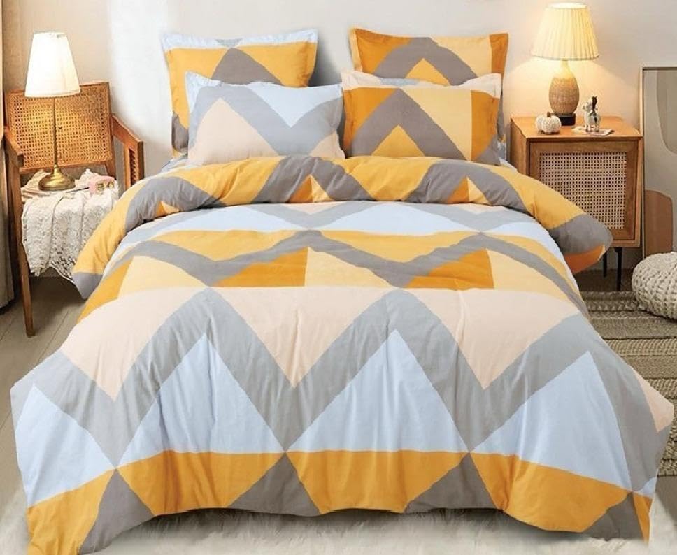 Thd (Tuteja Home Decors) Super Soft Glace Cotton King Size Ac Comforter/Blanket/Duvet For Double Bed With 1 Flat Bedsheet And 2 