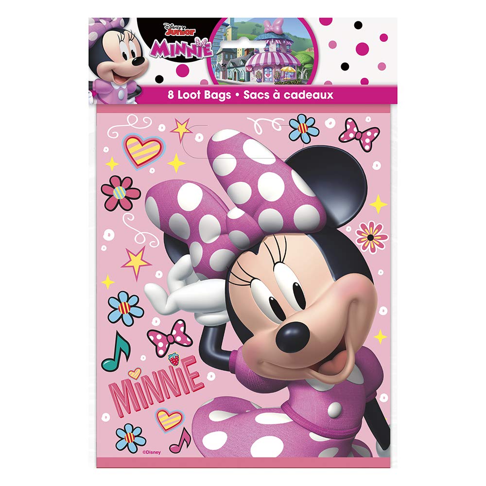 Unique Iconic Minnie Mouse Plastic Loot Bags - 11'' X 7.5'', 8 Pcs