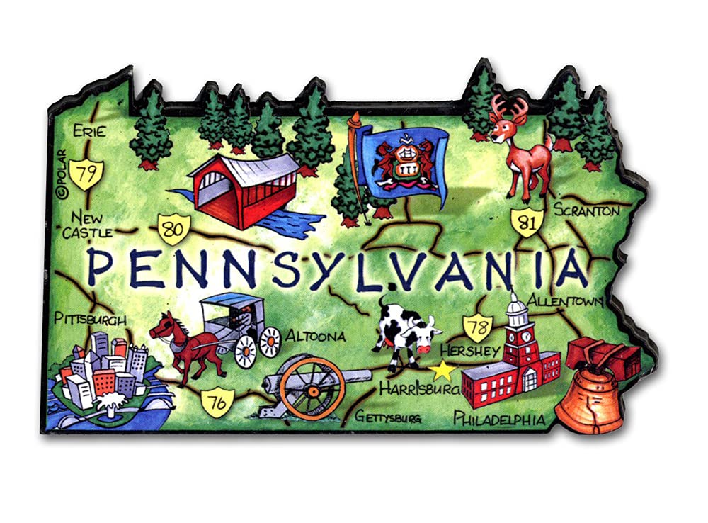 Pennsylvania Artwood State Magnet Collectible Souvenir By Classic Magnets