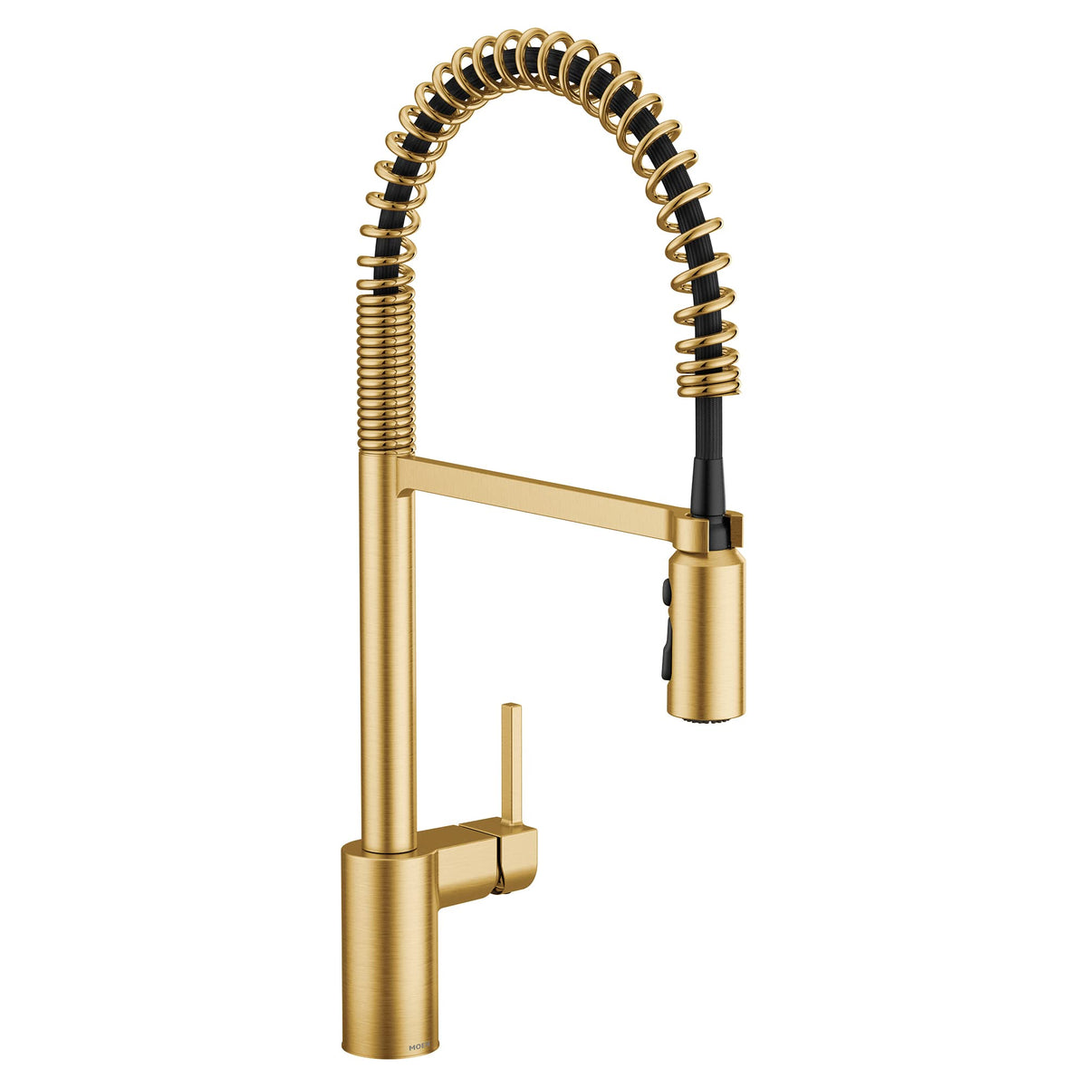 Moen Align Brushed Gold One Handle Spring Pulldown Kitchen Faucet, Farmhouse Style High-Arc Kitchen Sink Faucet With Power Boost