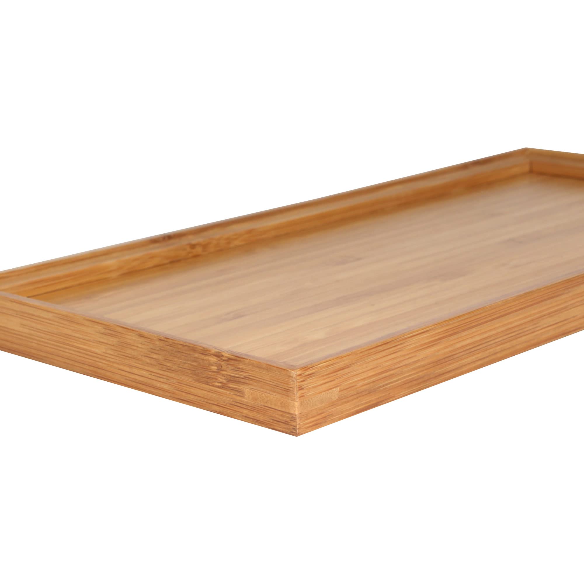 Bamboomn Organic Bamboo Serving Tray, Vanity, Tea Serving, Appetizers, Snacks, Charcuterie Board, 11''X5.5''X0.6'' - 1 Tray