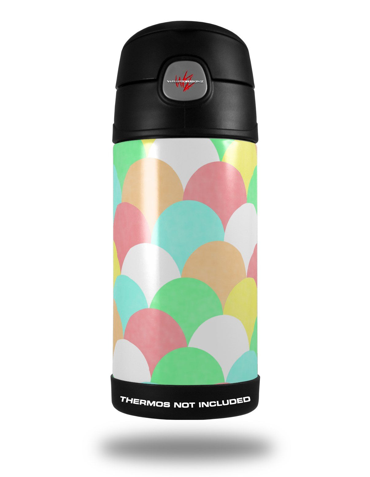Skin Decal Wrap compatible with Thermos Funtainer 12oz Bottle Brushed Cirlces Multi Light (BOTTLE NOT INCLUDED) by WraptorSkinz