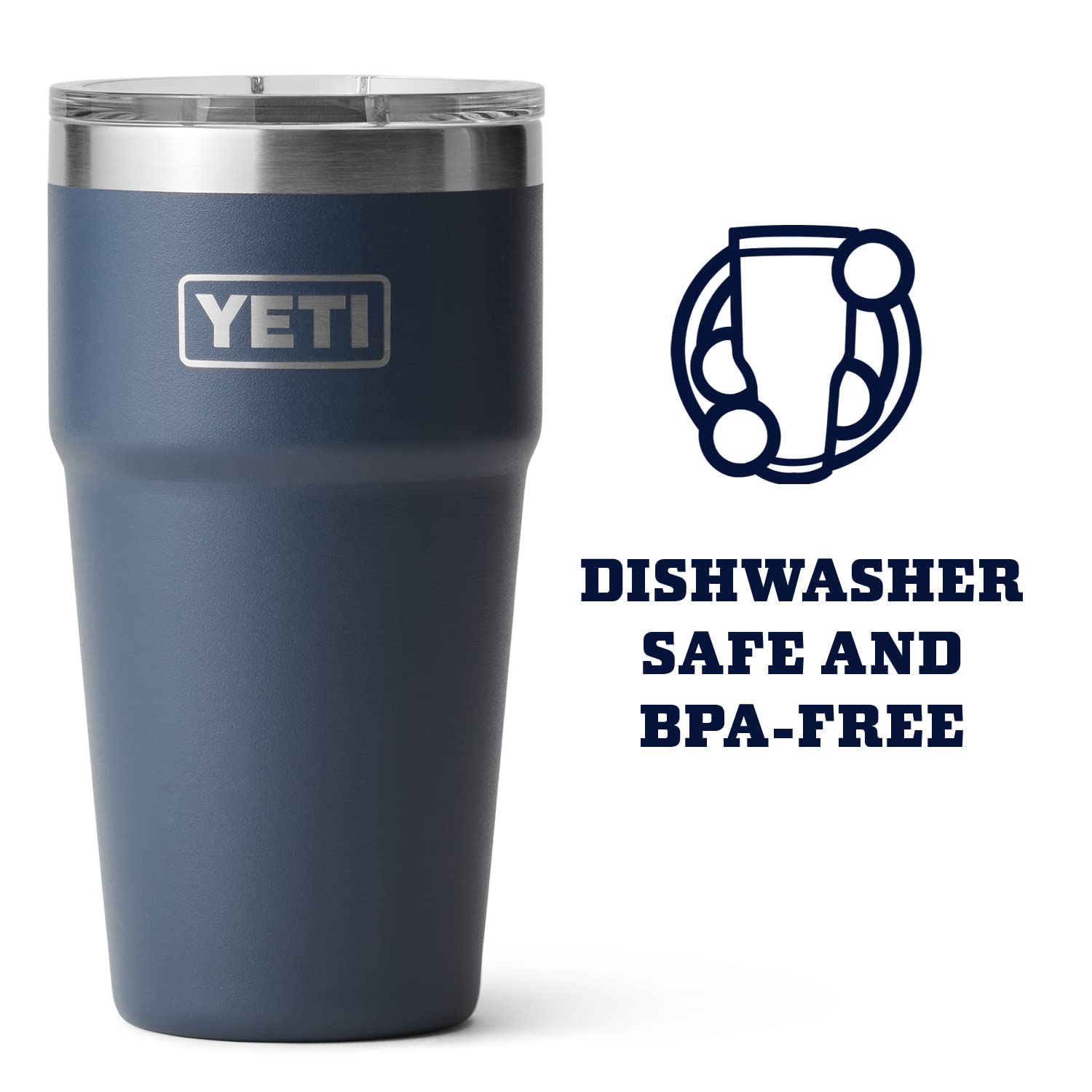 Yeti Rambler Stackable Pint, Vacuum Insulated, Stainless Steel With Magslider Lid, Navy