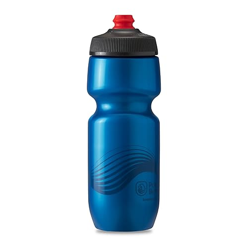 Polar Bottle - Breakaway - 24oz Wave  Deep Blue & Charcoal - Insulated Water Bottle for Cycling & Sports  Keeps Water Cooler Longer  Fits Most Bike Bottle Cages