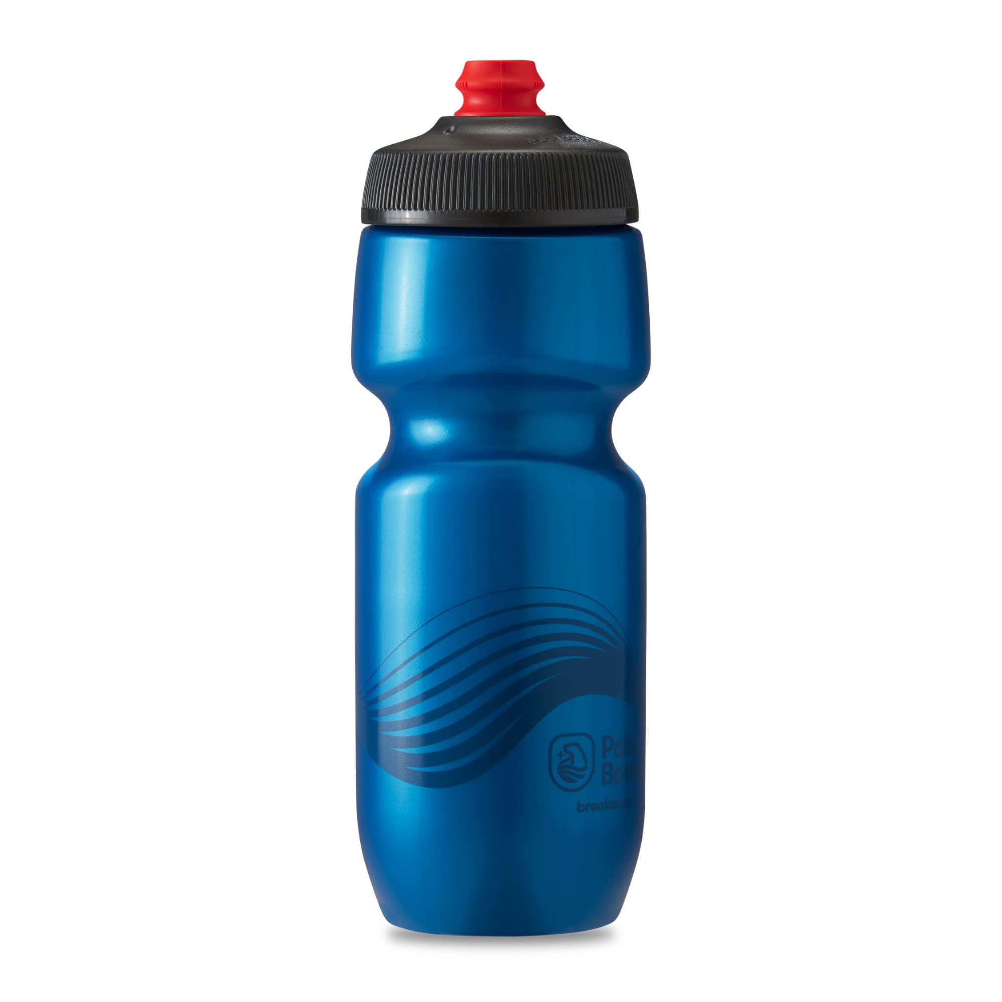 Polar Bottle - Breakaway - 24Oz Wave, Deep Blue & Charcoal - Insulated Water Bottle For Cycling & Sports, Keeps Water Cooler Lon