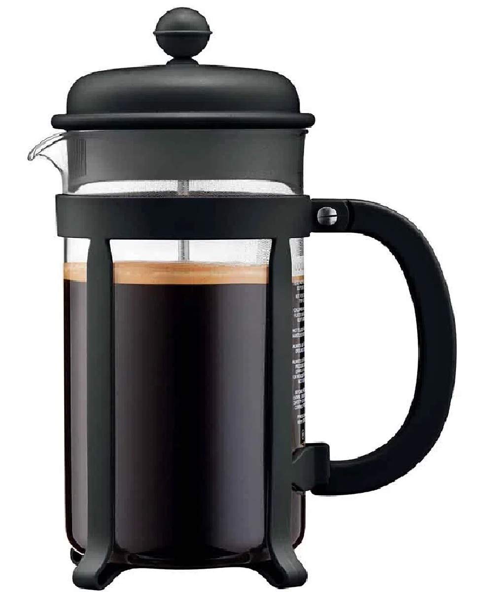 Bodum 34Oz Java French Press Coffee Maker, High-Heat Borosilicate Glass, Black - Made In Portugal