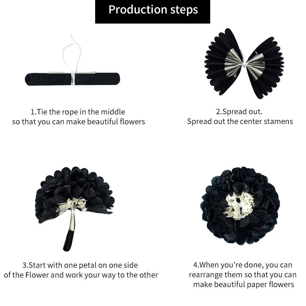 Beishida Lavender Purple White Hanging Tissue Paper Flowers Paper Chrysanth Flowers Diy Crafting For Halloween Wedding Birthday