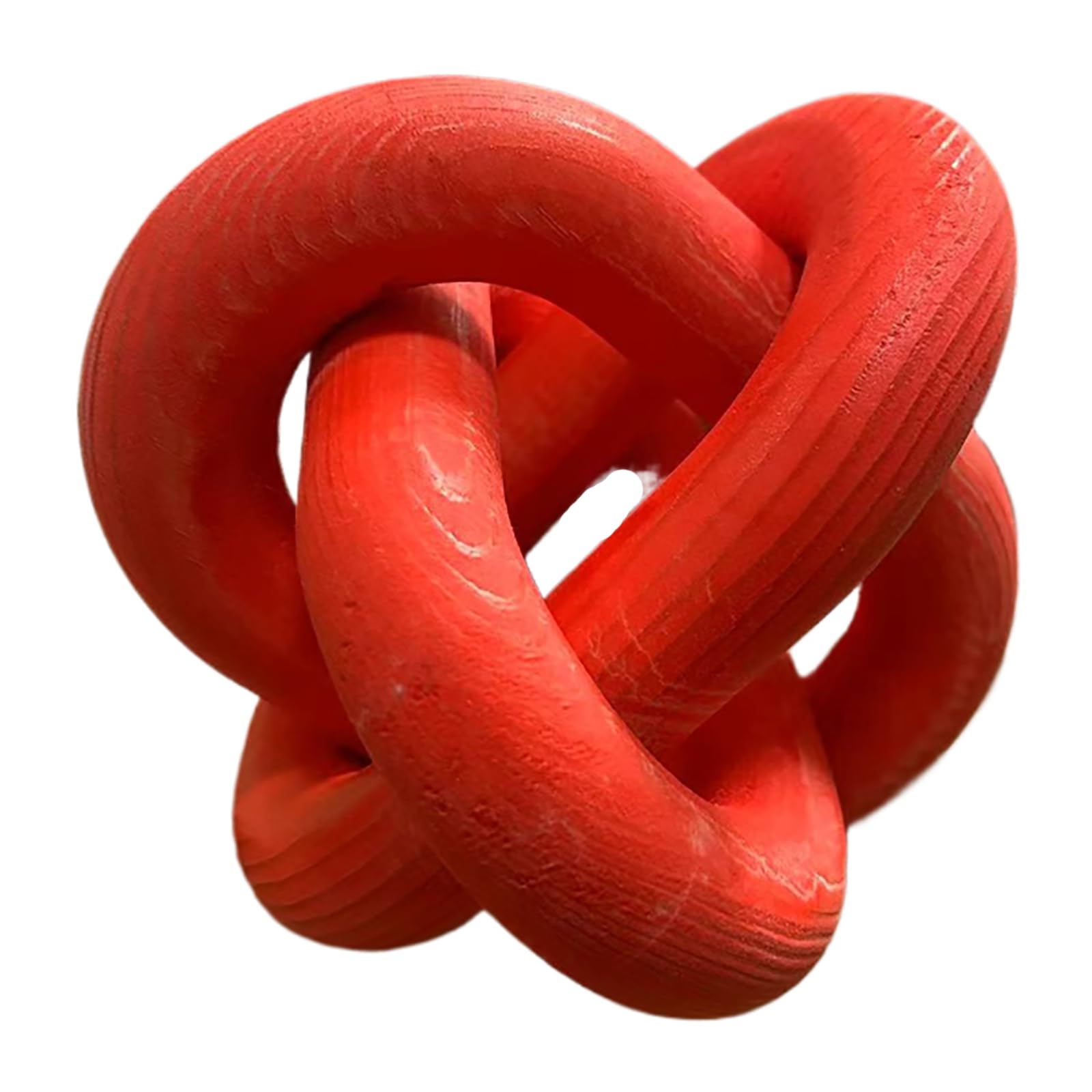 Wood Knot Chain Link Decor - 3 Link Boho Wooden Hand Carved Decorative Wooden Links Knots for Coffee Table Entryway Modern Farmh