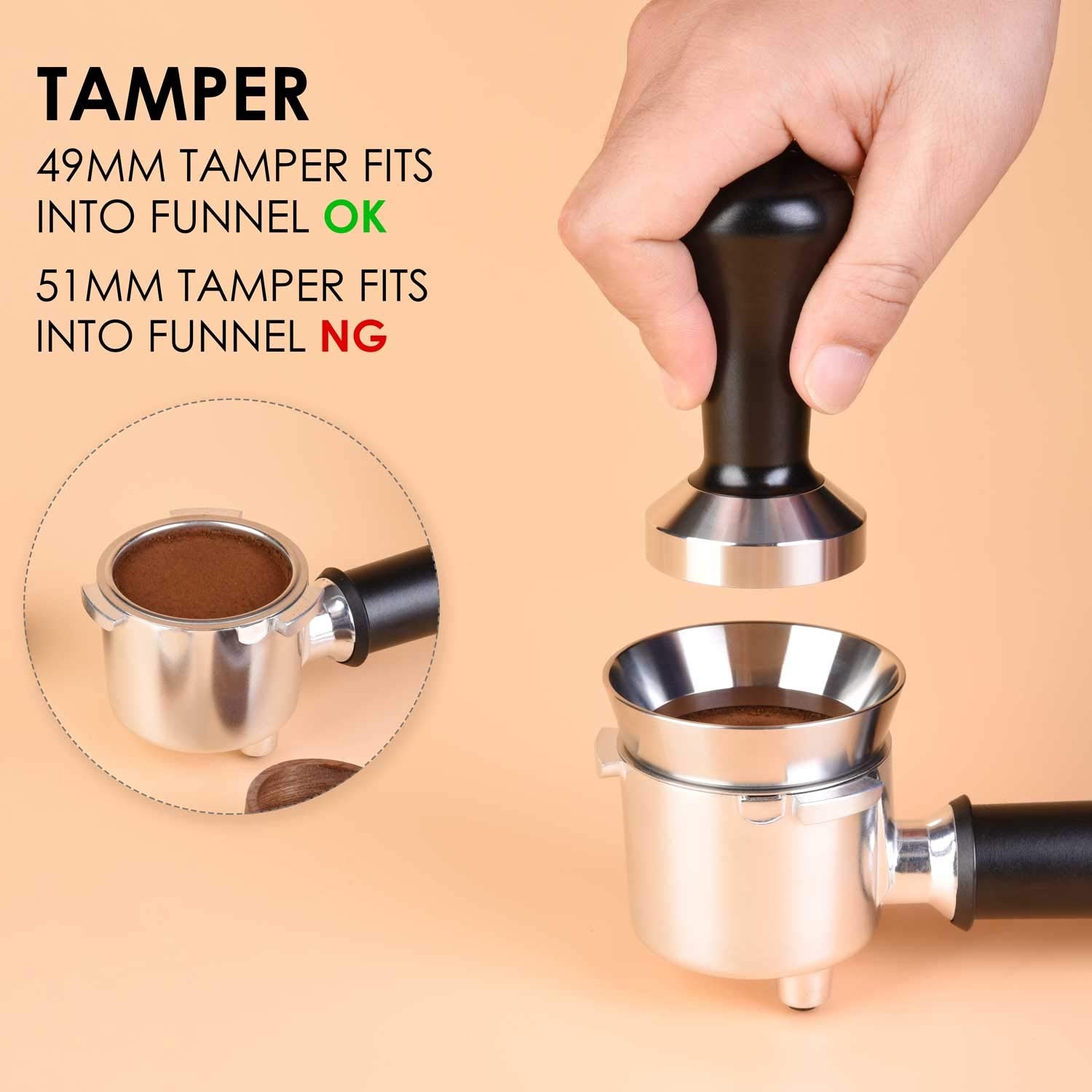 51Mm Espresso Dosing Funnel, Matow Stainless Steel Coffee Dosing Ring Compatible With 51Mm Portafilter (51Mm)