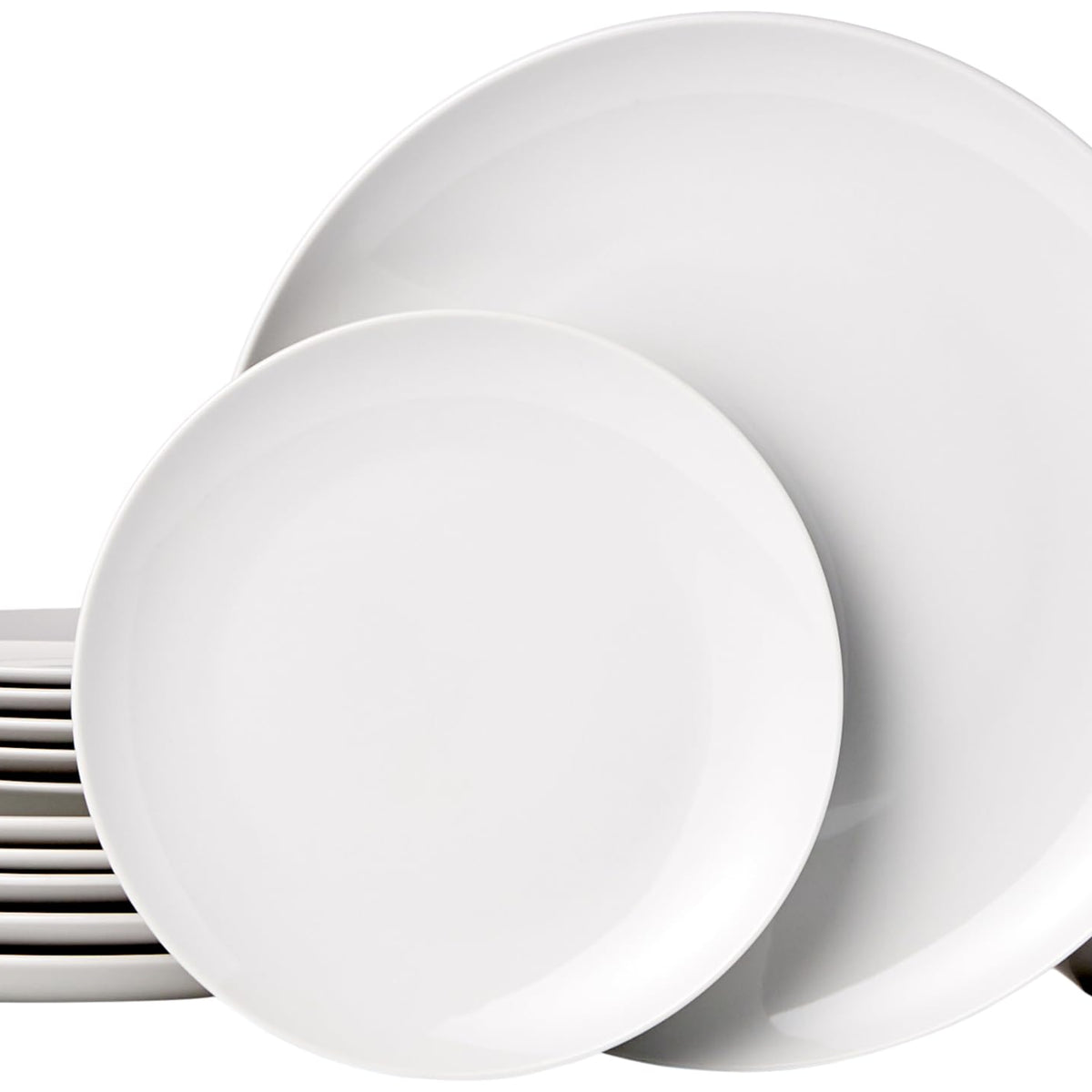 Amazon Basics 18-Piece Kitchen Dinnerware Set, Plates, Dishes, Bowls ...