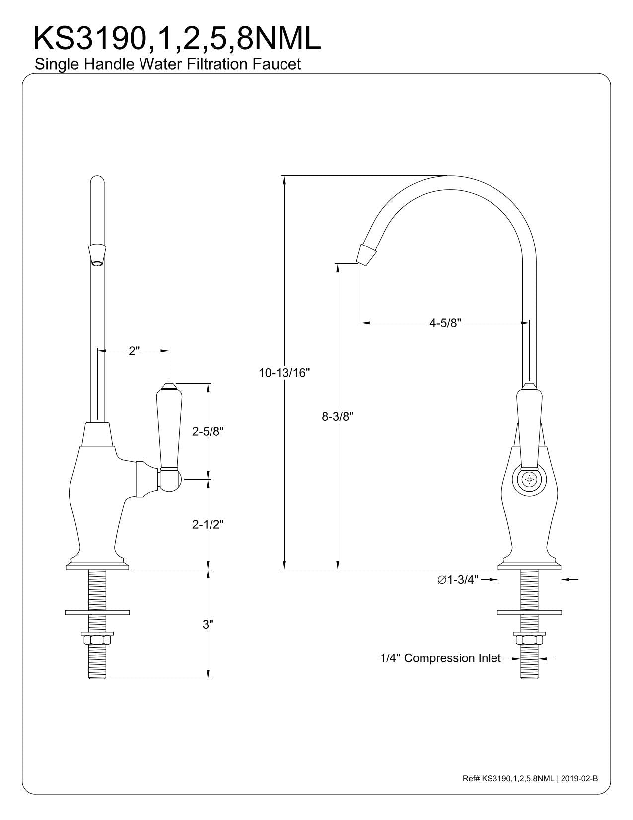 Kingston Brass KS3195NML Magellan Single Handle Water Filtration Faucet  Oil Rubbed Bronze