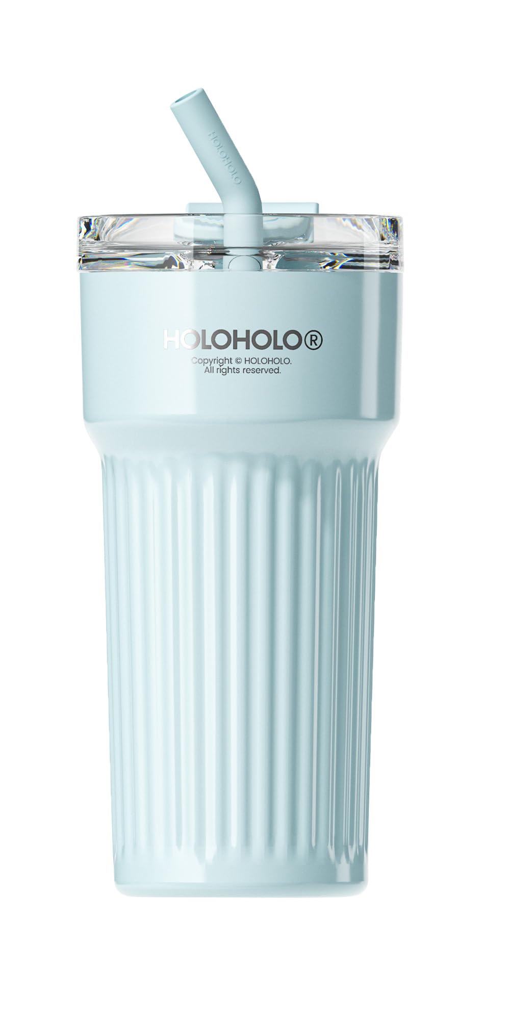 Holoholo Rome DualMode Stainless Steel Tumbler With Straw And Flip Lid, 24Oz (Blue)