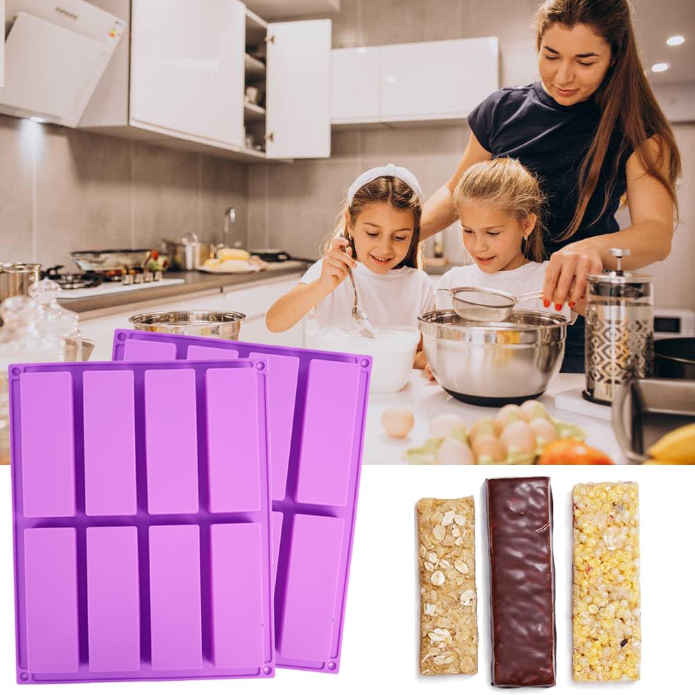 Premium Nonstick Silicone Mold For Granola Bars - Set Of 2 | Easy Release, Effortless Cleaning, And Durable | Ideal For Baking,