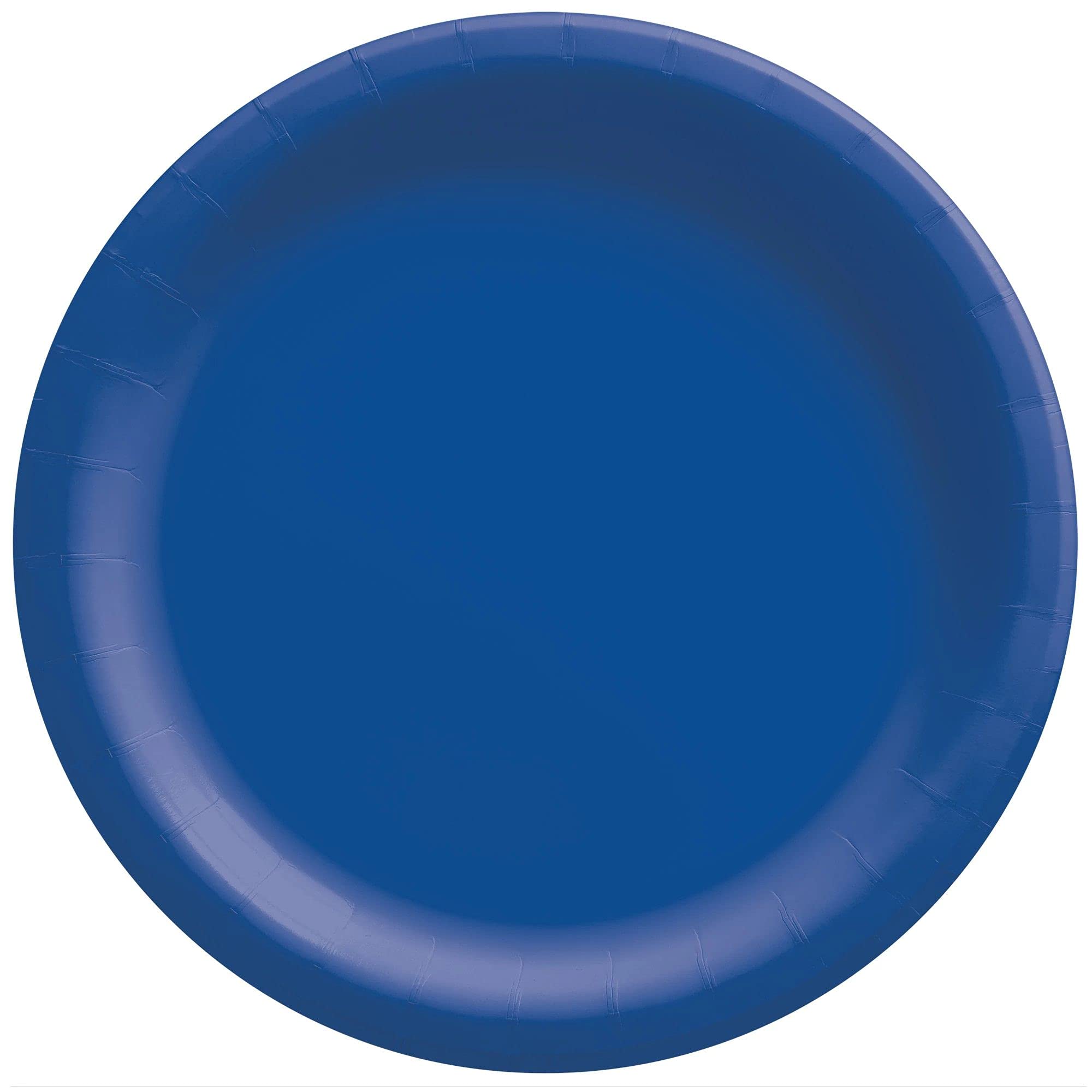 Amscan Round Paper Plates-6.75'' | Disposable 20 Pcs, Bright Royal Blue