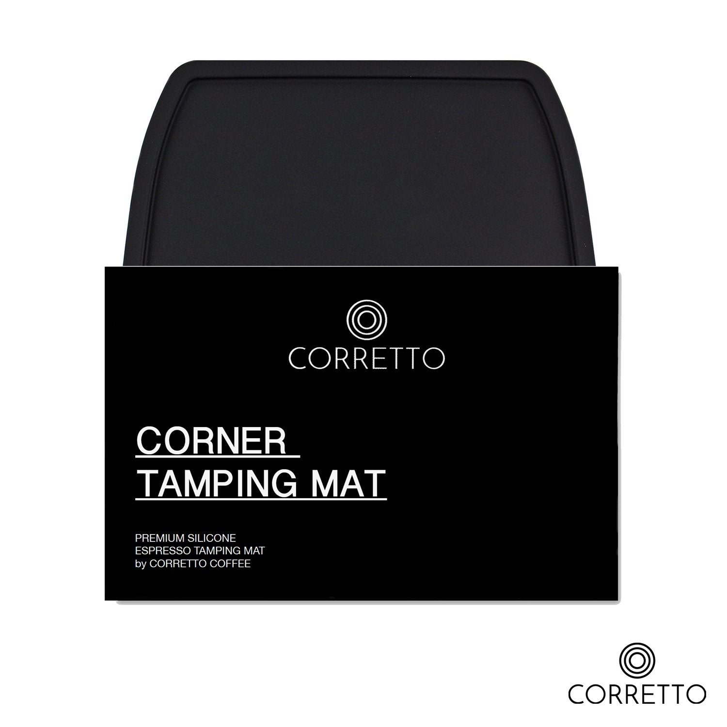 Corretto Espresso Tamping Mat - Luxury High-Grip And Food-Safe Black Silicone Corner Tamper And Packing Mat To Protect Your Work