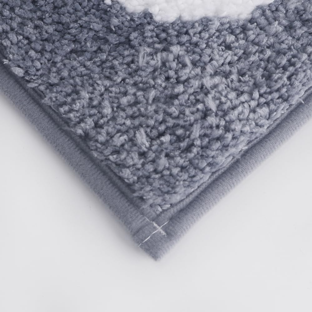 Boveu Bath Mat Bath Rugs Grey - 17'' X 24'' Cute Bathroom Rugs, Cute Bath Mat, Non Slip Washable Novelty Funny Bath Mat, Fun Bat