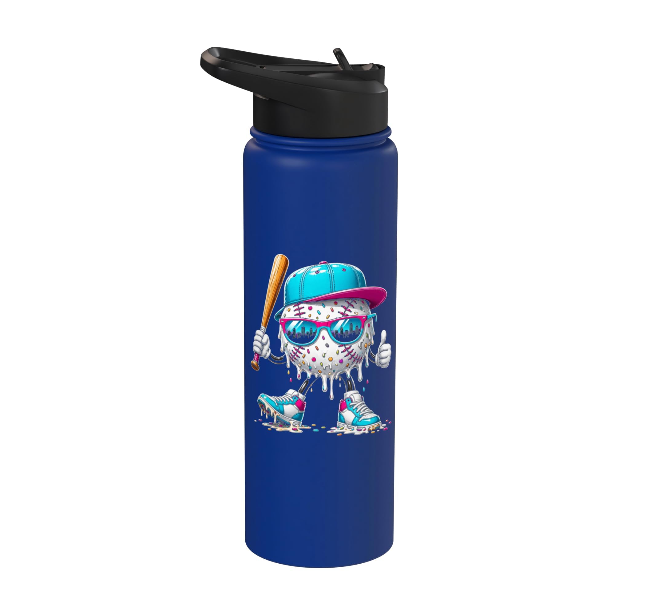 Baseball Drip Shirt for Boys,Baseball Tee Apparel Youth Stainless Steel Insulated Water Bottle