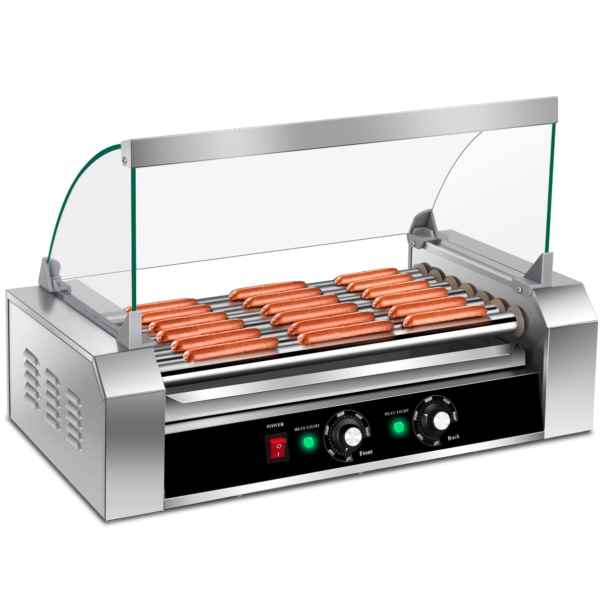 Giantex Hot Dog Roller Machine, 7 Non-Stick Rollers 18 Hot Dog Sausage Grill Cooker Machine With Removable Stainless Steel Drip