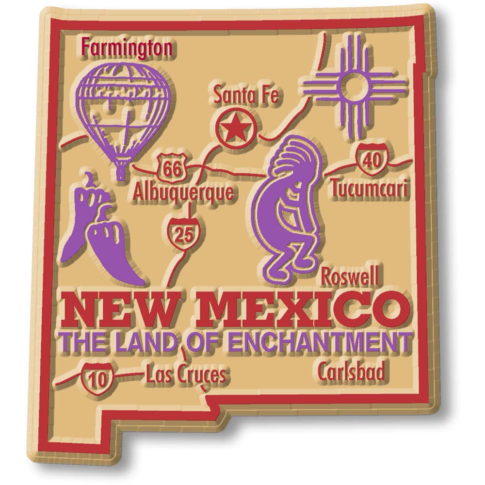New Mexico Giant State Magnet By Classic Magnets, 2.8'' X 3.1'', Collectible Souvenirs Made In The Usa