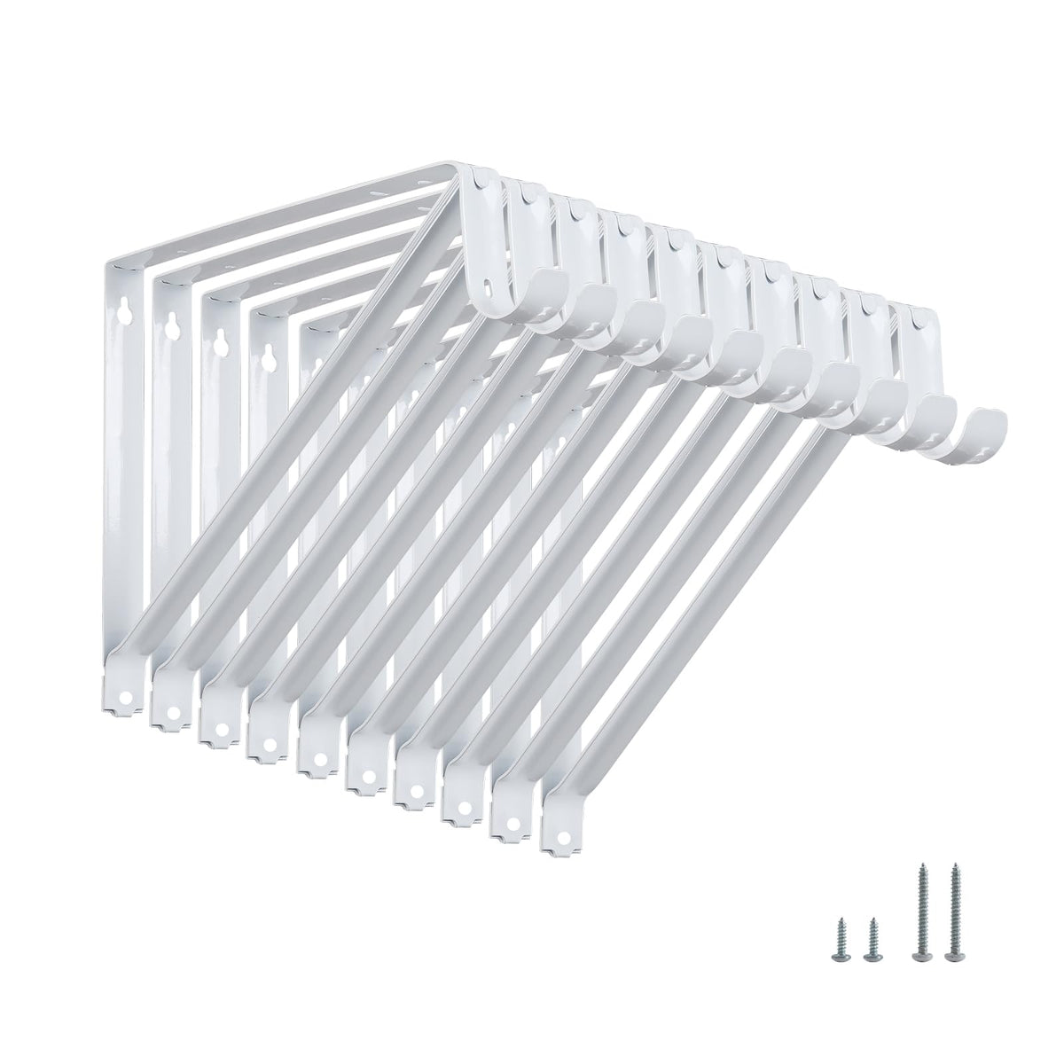 Home Master Hardware Heavy Duty Closet Shelf & Rod Brackets, Wall Mounted Closet Shelves Bracket With Rod Shelving Support, Whit