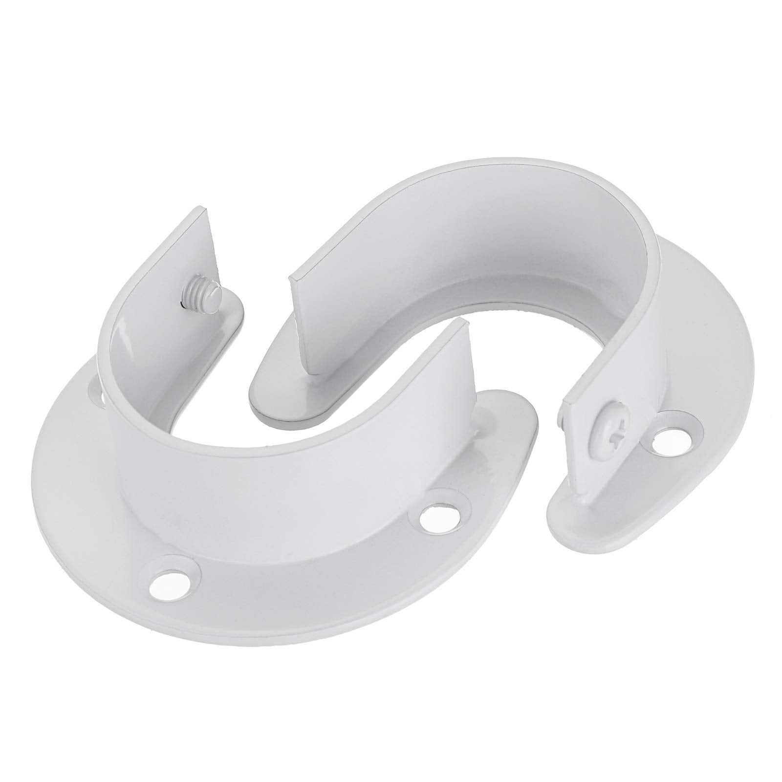 Ownmy 4 Packs Closet Rod End Supports Curtain Flange Rod Holder 1-1/2'' Diameter, U Shaped Stainless Steel Closet Pole Sockets O
