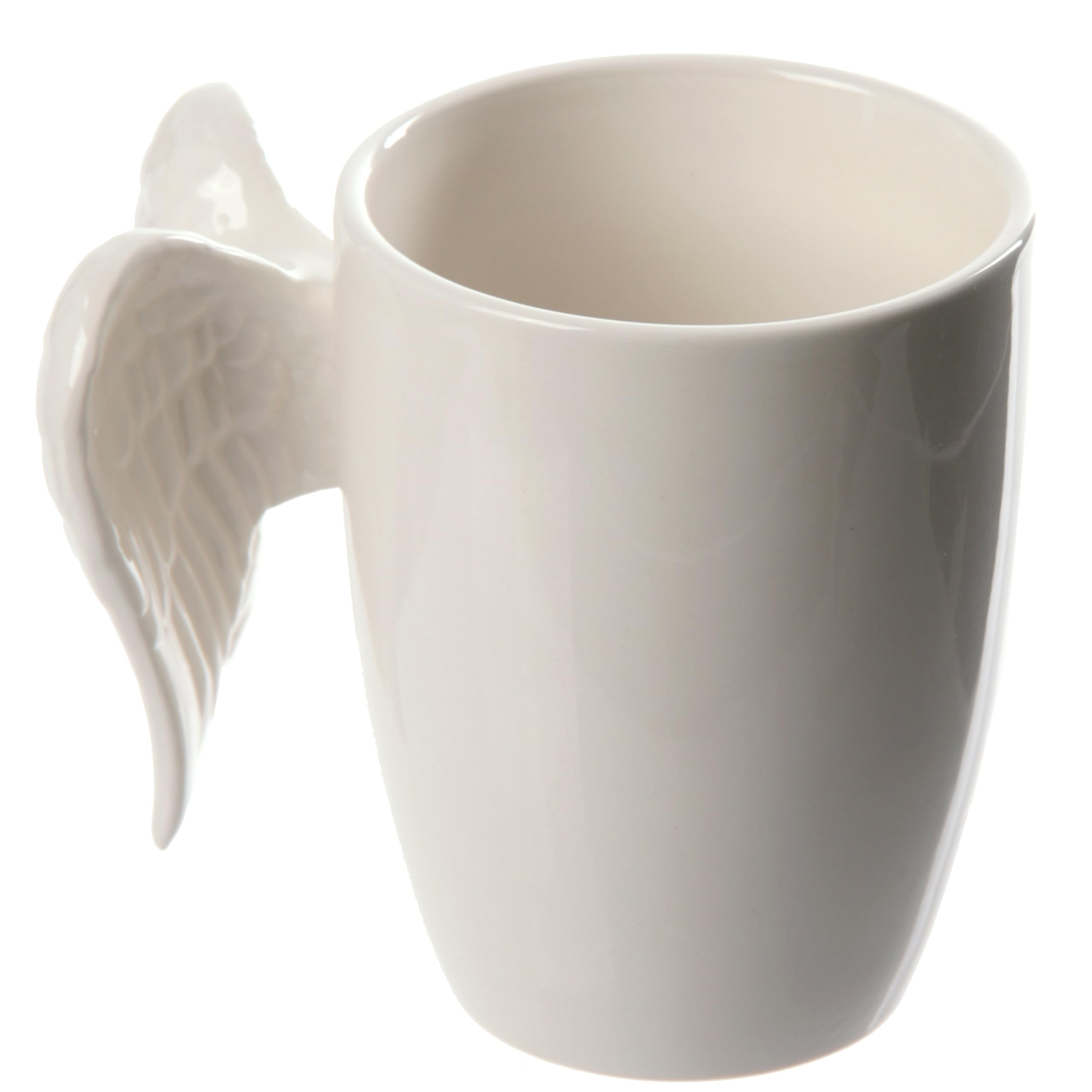 Puckator Ceramic Handle Mug - White Angel Wings - Large Porcelain Cup - 1 Count - Cute Gift for Men & Women
