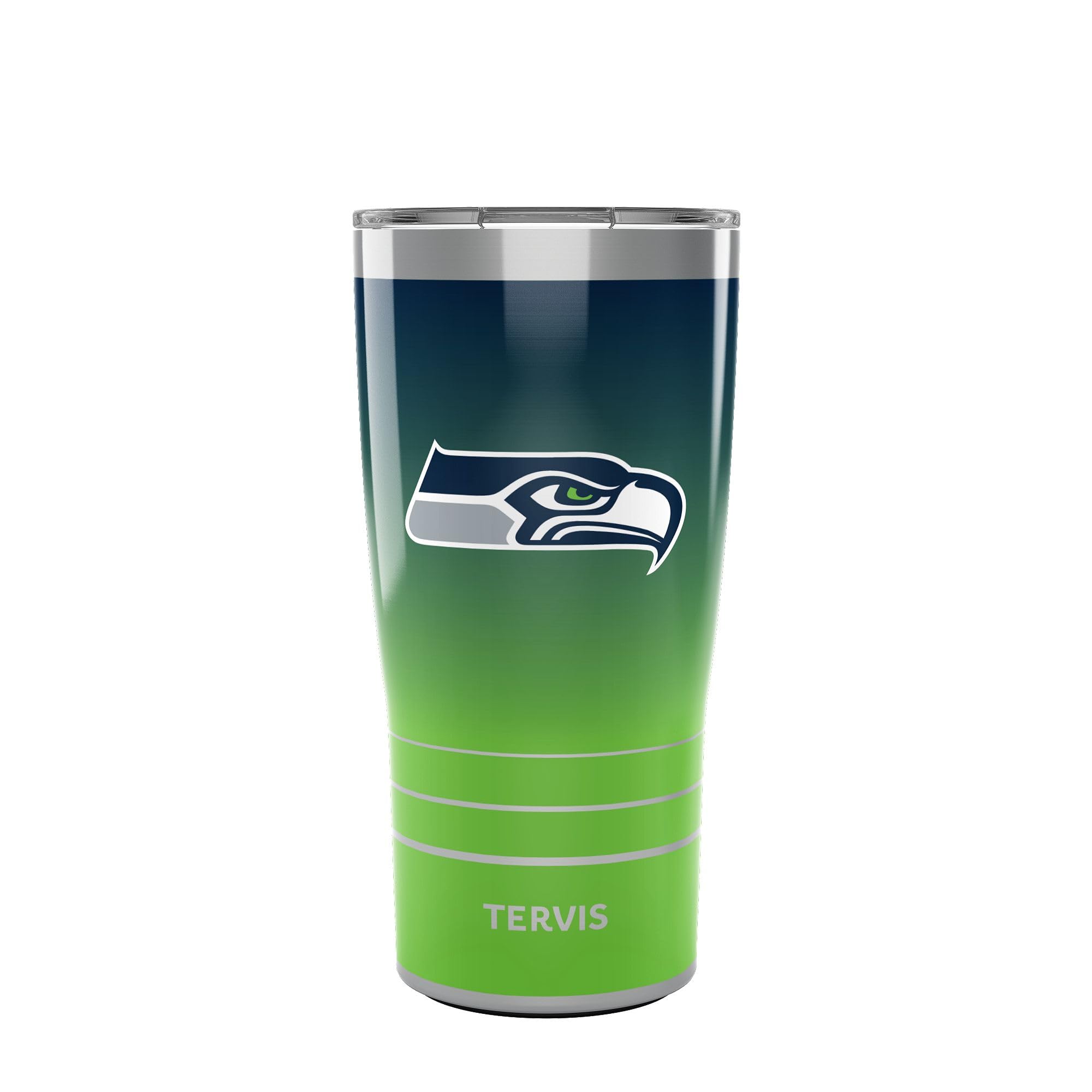 Tervis Traveler NFL Seattle Seahawks - Ombre Triple Insulated Tumbler Travel Cup Keeps Drinks Cold & Hot, 20oz, Stainless Steel
