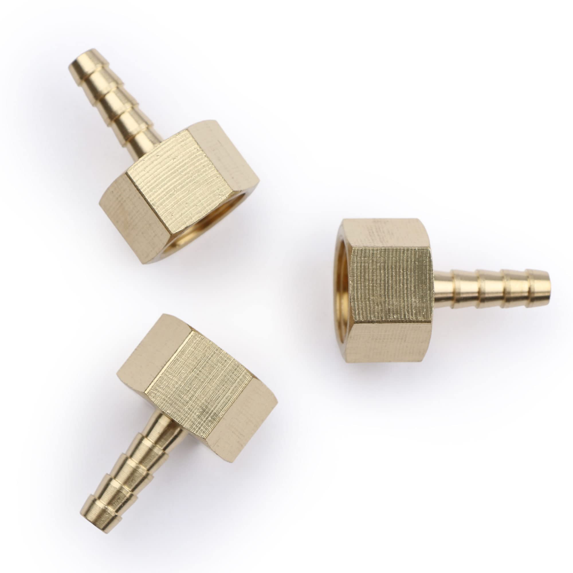 Us Solid Brass Hose Barb Fitting, Adapter, 14 Barb X 38 Npt Female, 3 Pcs