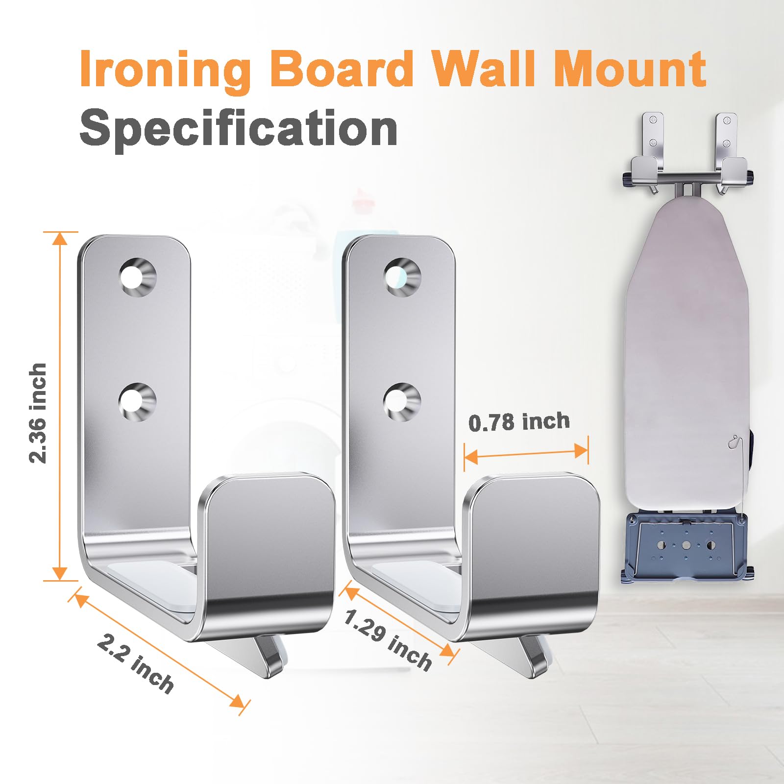Musvoh Ironing Board Holder Hanger Wall Mount, 304 Stainless Steel Ironing Board Hanger Y T Leg For Adjustable Distance Ironing