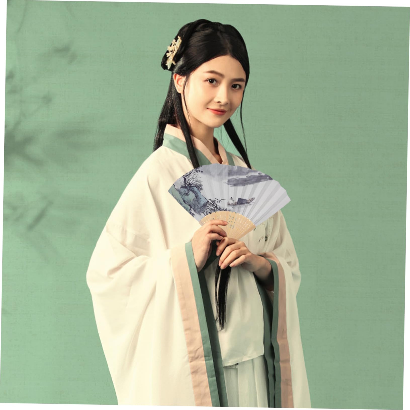 HAPINARY Diy Japanese Style Folding Fan Frame Portable Craft Kit for Handmade Decorative Fans for Weddings Parties and Creative