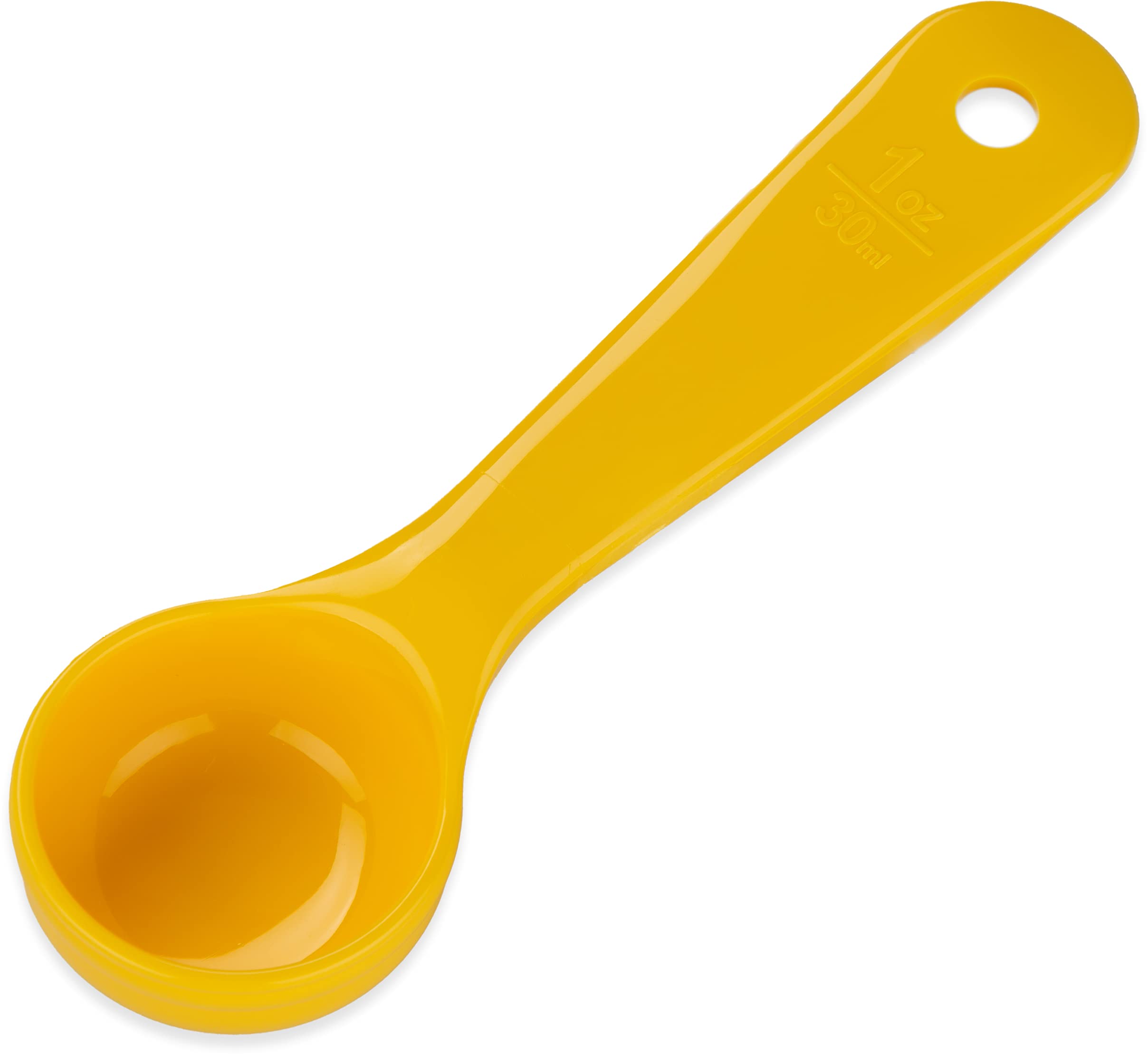 Carlisle Foodservice Products Measure Miser Solid Measuring Spoon With Short Handle, 1 Ounce, Yellow (Pack Of 12)