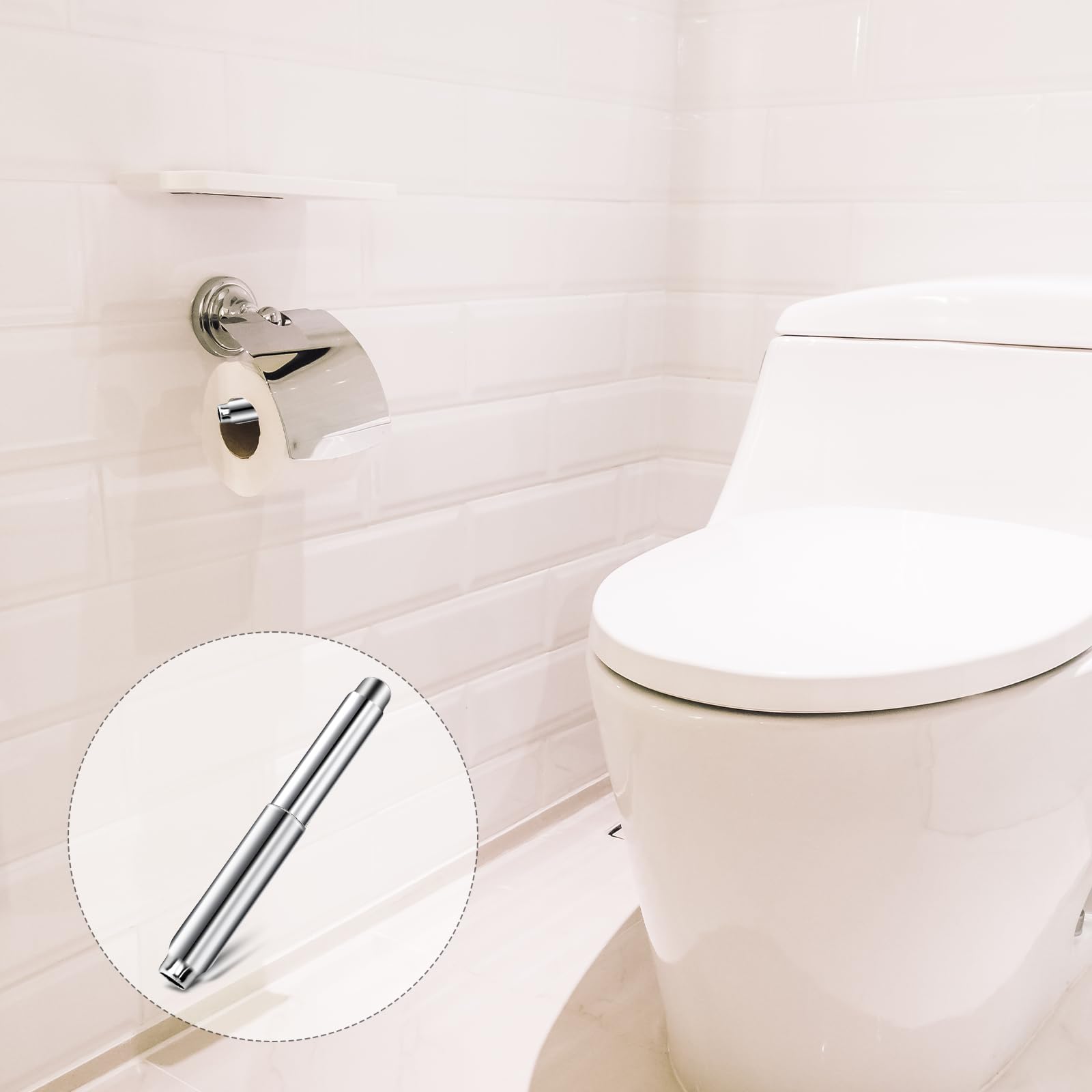 Paper Toilet Holder Replacement Rod Toilet Paper Holder Roller Stainless Steel Toilet Paper Holder Spring Loaded Toilet Paper Ho