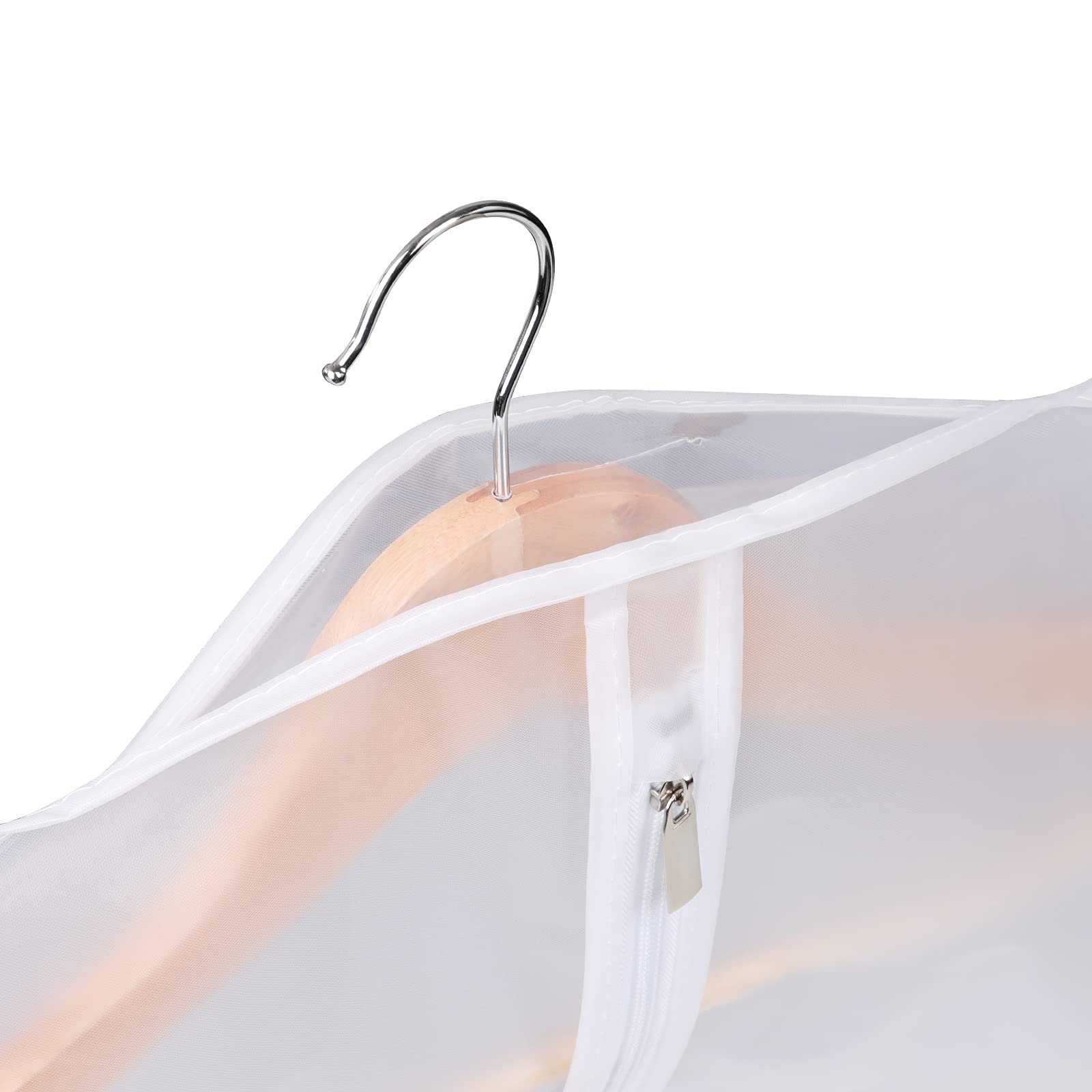 Univivi Clear Garment Bags For Hanging Clothes 60 Inch Clear Dress Bags For Storage 6Pack Suit Cover For Long Gown Coat