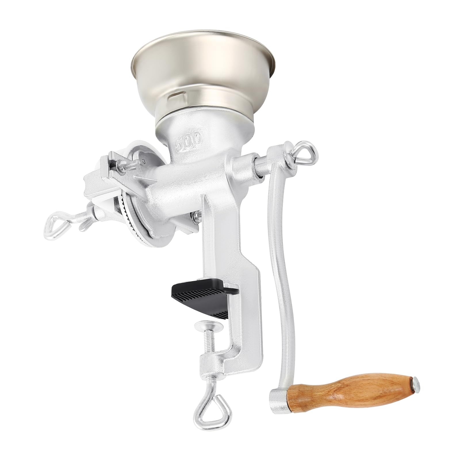 Samger Cast Iron Hand Crank Grinder Manual Corn Grinder Spice Grinder Table Clamp With Hopper For Wheat, Oats, Nut, Herbs, Coffe