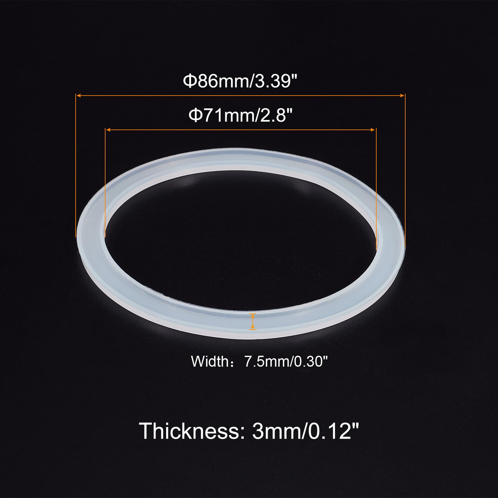 Patikil 86Mm Wide Mouth Silicone Sealing Rings, 10 Pack Reusable Leak-Proof Gaskets For Mason Jar Lids, Translucent