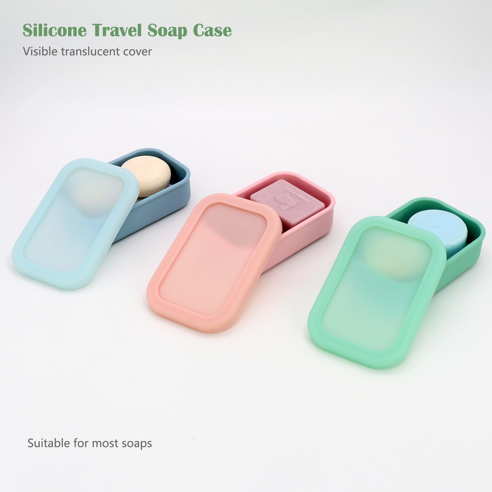 Olamar Solid Shampoo Bar Holder,Silicone Travel Soap Case,Enhanced Leak Proof Soap Container With Drainage Layer Soap Holder, Su