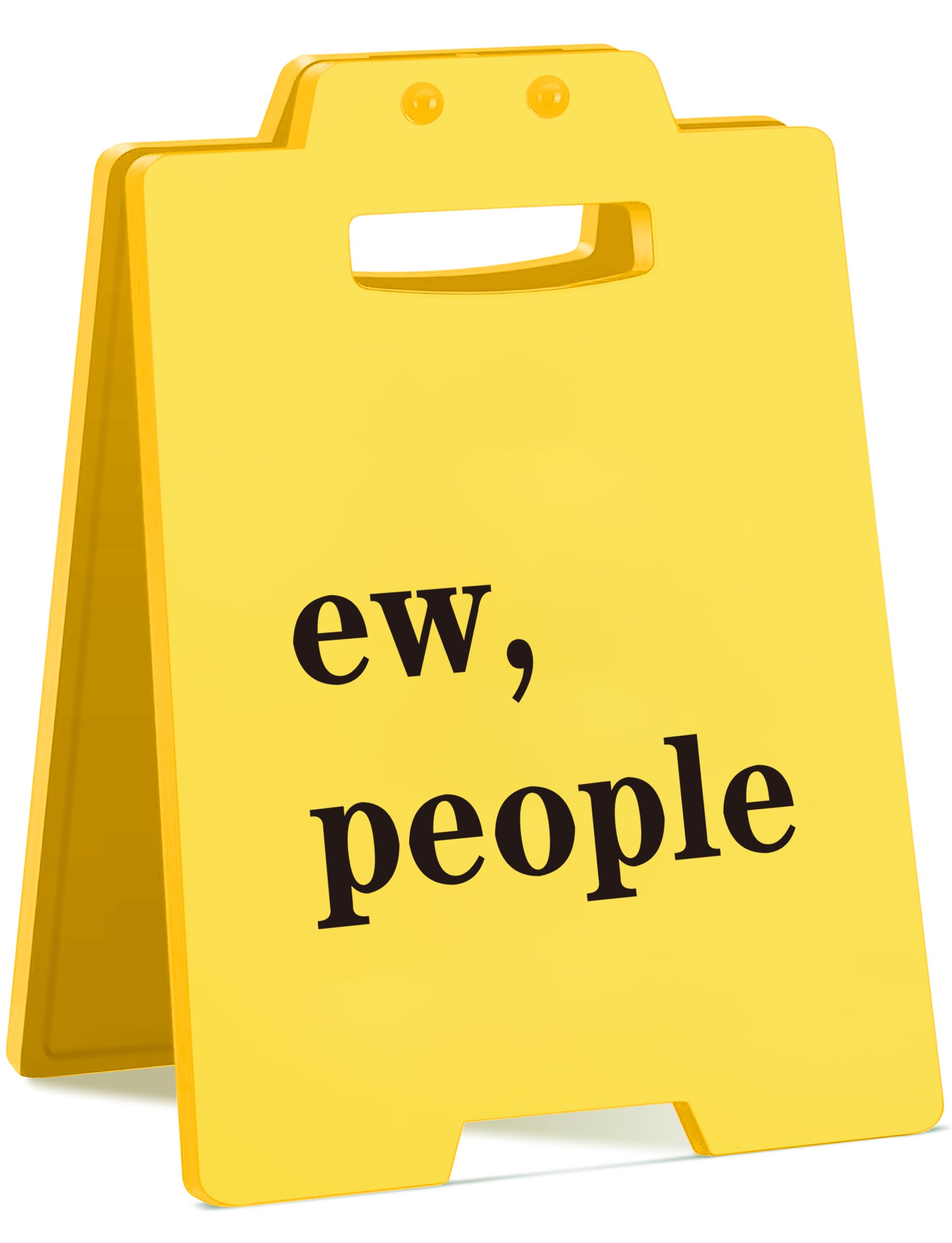 Funny Office Desk Sign - ew, people    - Sarcastic Desk Decor for Introverts, Coworkers, or Remote Workers - Gag Gift for Office