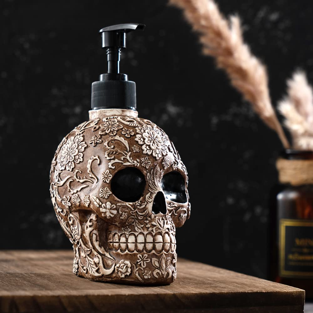 Skull Soap Dispenser With Rust Proof Pump, Refillable Liquid Hand Lotion Bottle For Bathroom, Bedroom And Kitchen(New Upgrade Pu