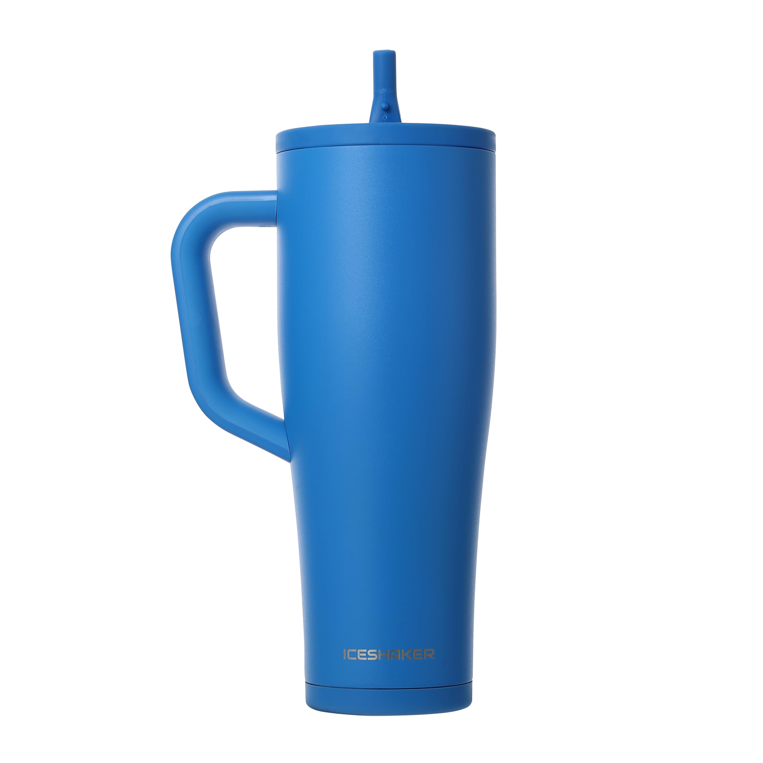 Ice Shaker 40 oz Tumbler with Handle and Straw | 40oz Royal | Cold for 30+ Hours | 2-in-1 Tumbler Shaker Bottle | Odor-Free 40 o
