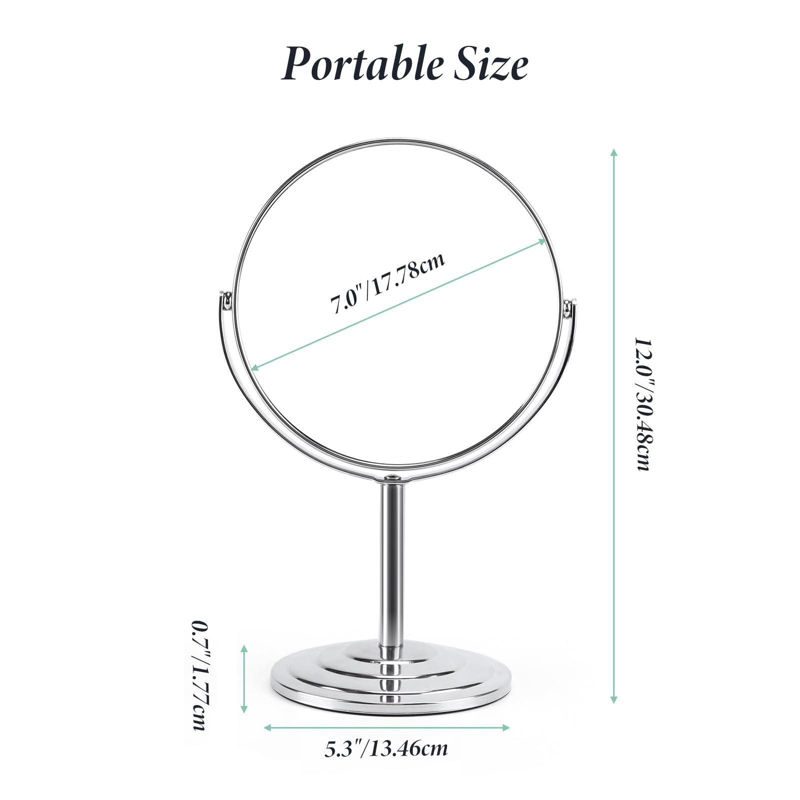 Schliersee Magnifying Vanity Makeup Mirror 1X/3X, 7 Inch 360Rotation Double Sided Magnification Desk Table Mirror