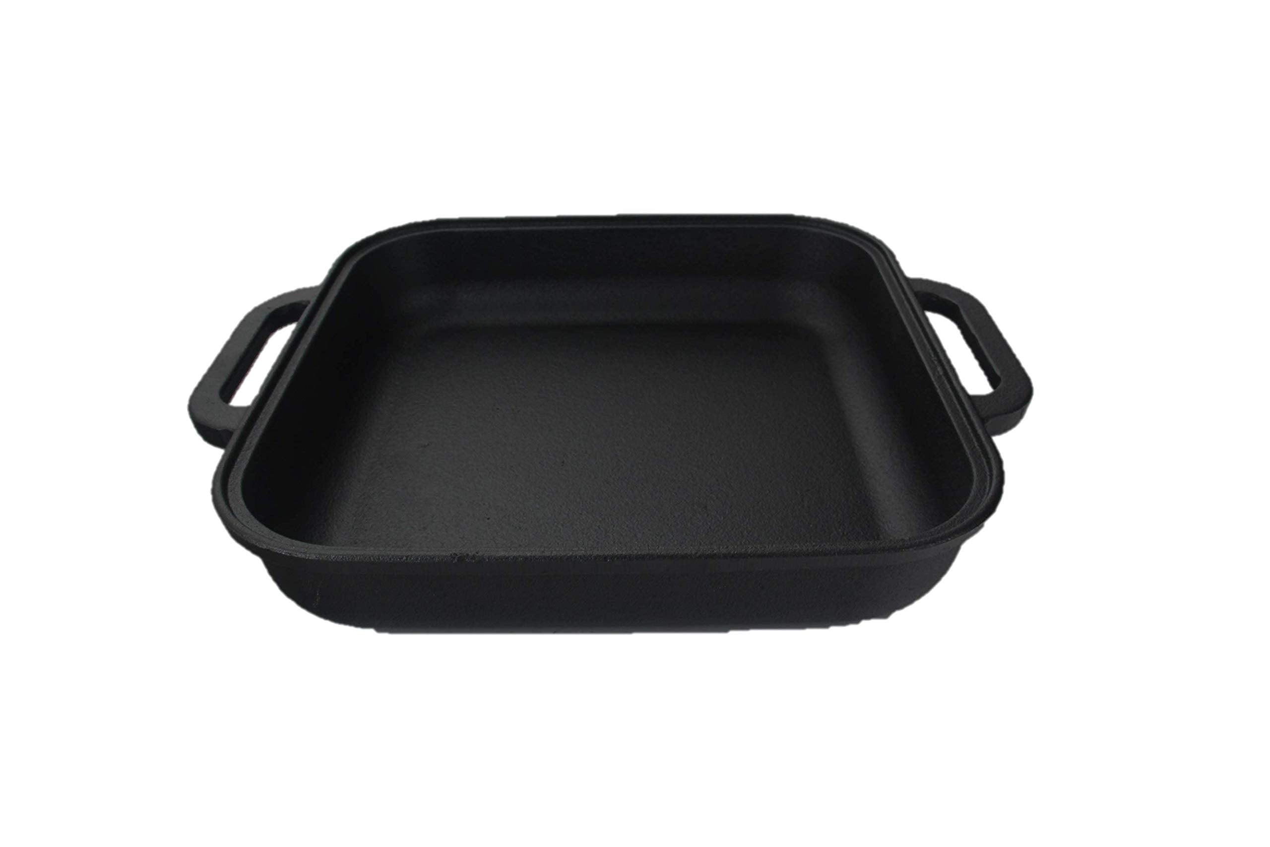 Jim Beam 3-In-1 Cast Iron Skillet With Double Sided Griddle, 3, Black