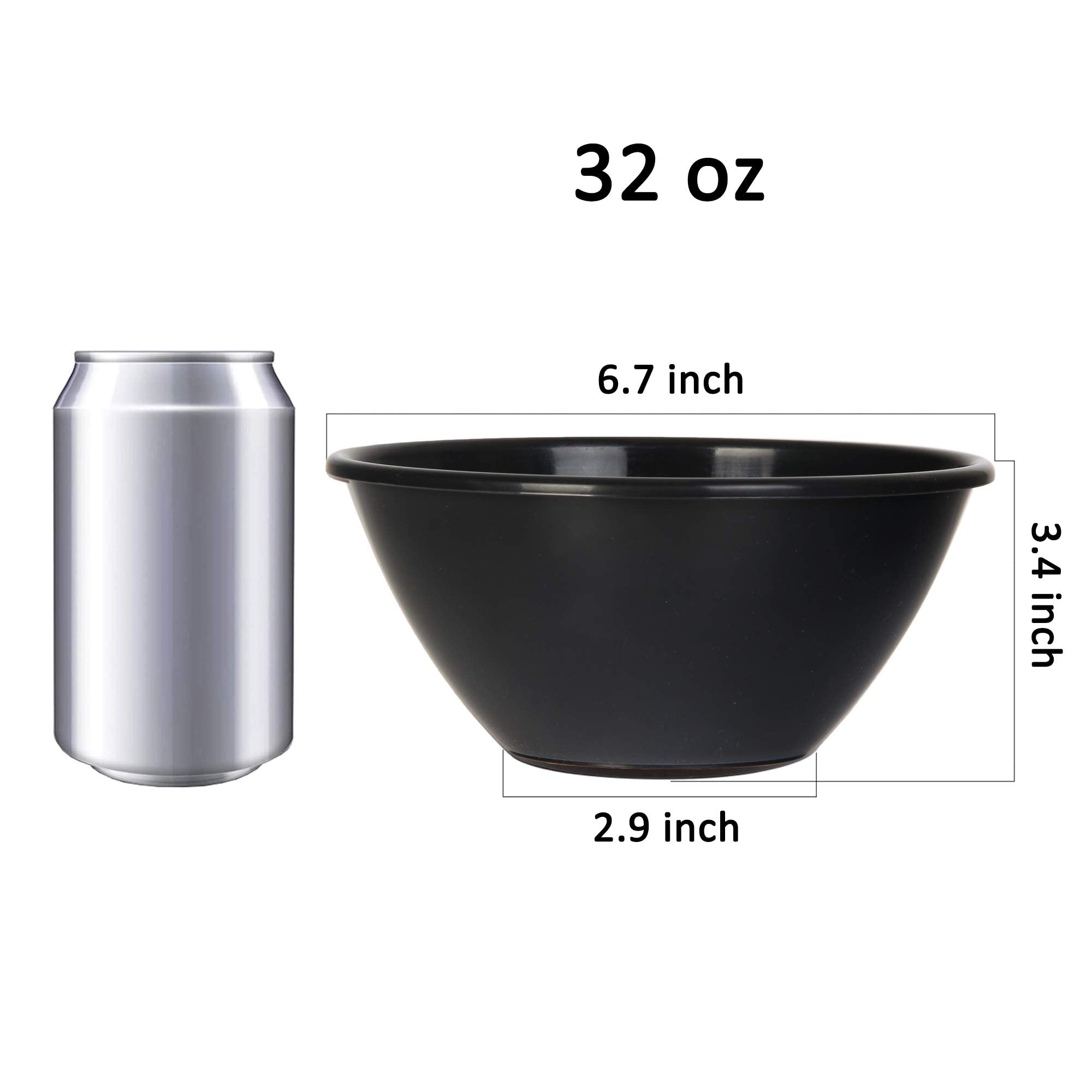 Youngever 32 ounce Plastic Bowls  Large Cereal Bowls  Large Soup Bowls  Set of 9 (9 Urban Colors)