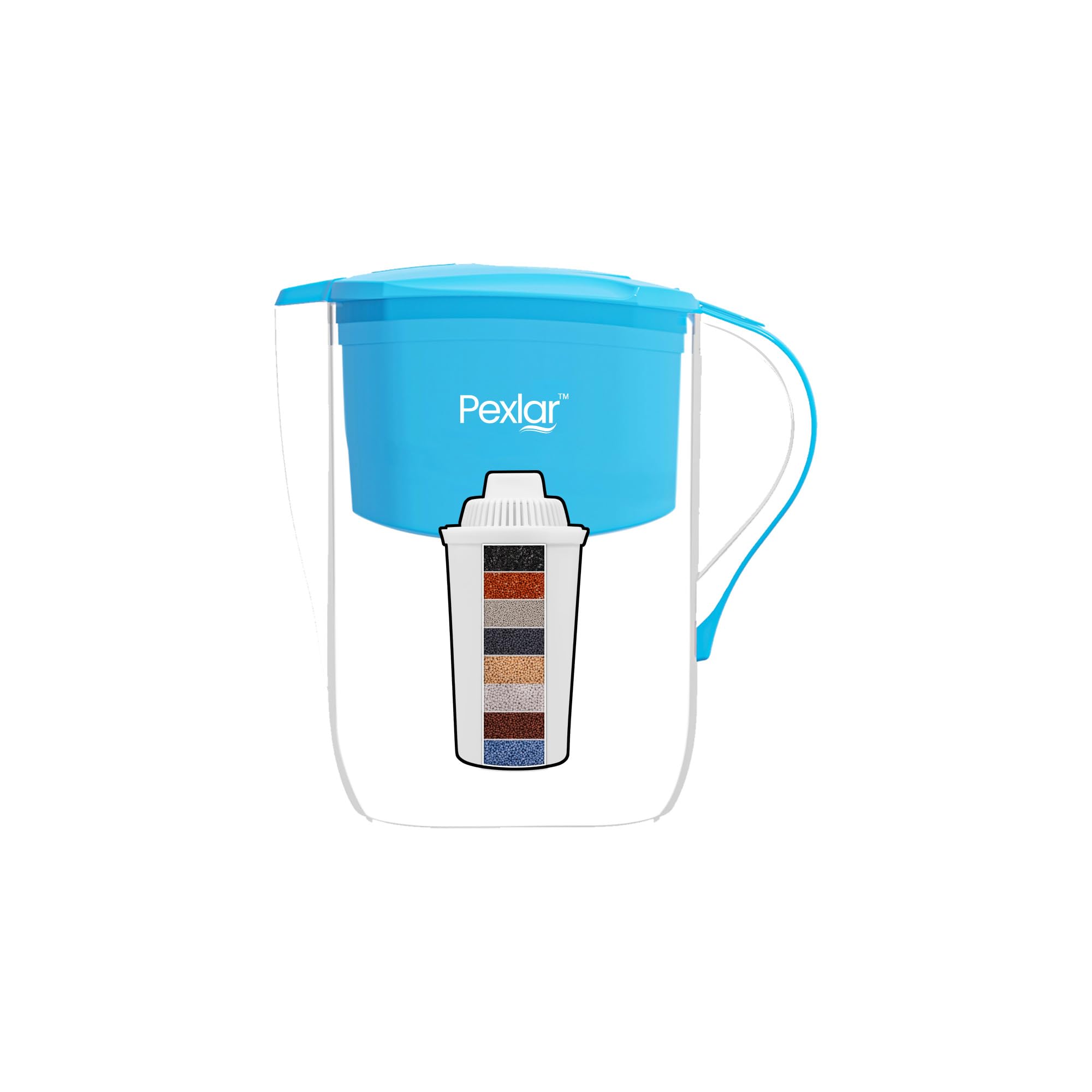 Pexlar Alkaline Water Filter Jug | Alkaline Water Generator | Blue | 4 Litres | Bpa Free