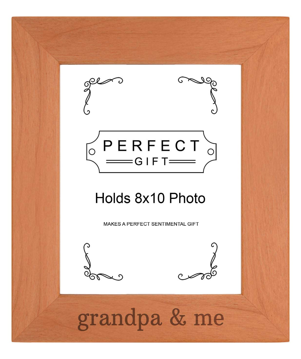 Personalized Gifts Sentimental Frame For Grandpa From Grandchildren Grandpa And Me Wood Engraved 8x10 Portrait Picture Frame