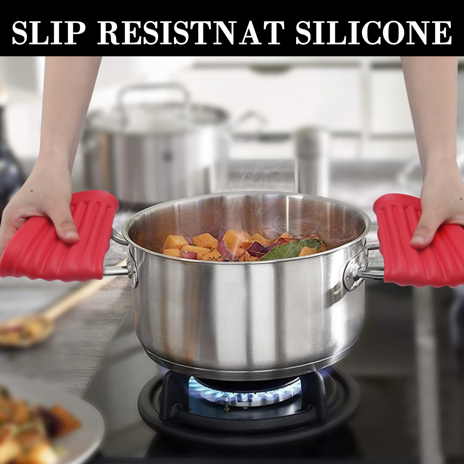 2 Pack Silicone Trivet For Hot Dishes, Heat Resistant Silicone Hot Pads For Hot Pots And Pans, Non-Slip Flexible Pot Holder For