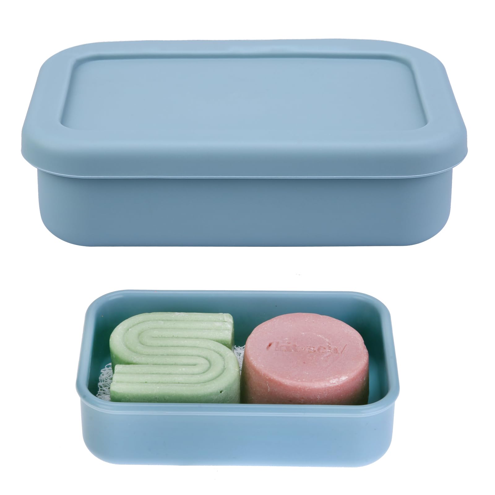 Titati Large Travel Soap Container, Shampoo Bar Case, Silicone Soap Holder With Drainage Tray, Portabel Travel Soap Case For Sho