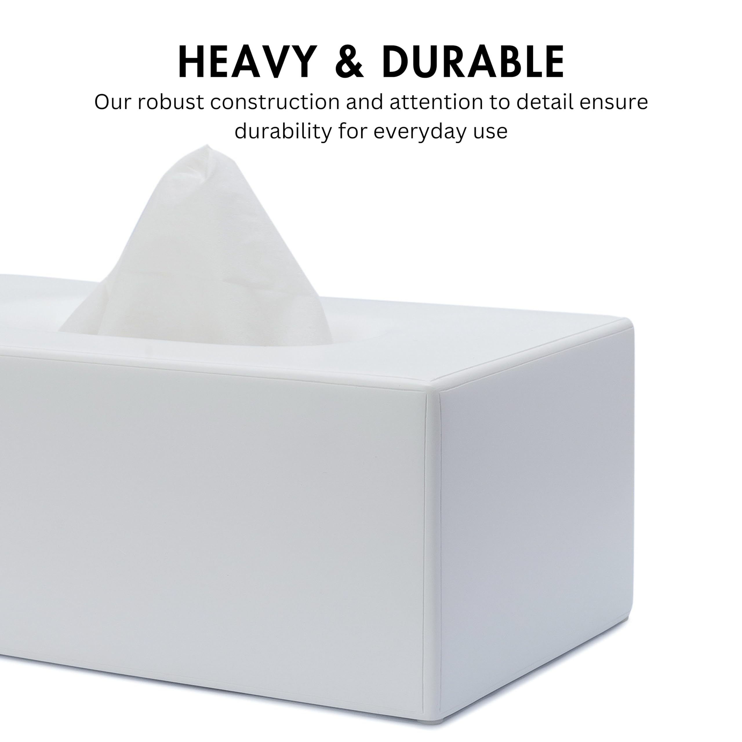 Yew Design Matte White Tissue Box Cover Rectangular, Facial Tissue Dispenser For Bathroom, Kitchen, Bedroom, Office, Hotel, Rest